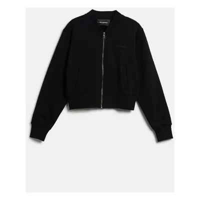 Mikina karl lagerfeld commercial logo zip up black