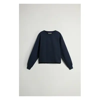 Mikina woolrich classic fleece crewneck melton blue