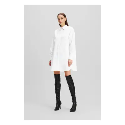 Košile karl lagerfeld pearl embellished tunic white