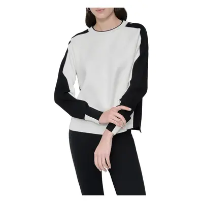 Svetr dkny l/s dbl zip slv cont ivory/black