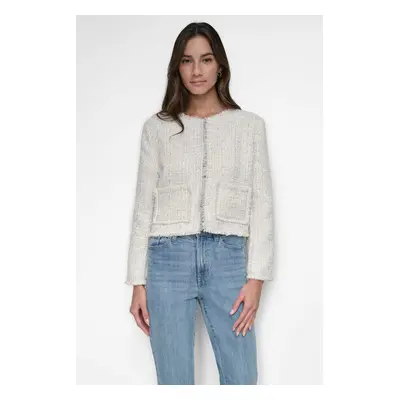 Blejzr dkny cropped jacket eggng plaid