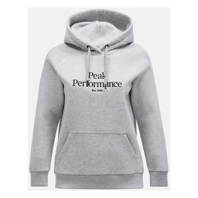 Mikina peak performance w original hood med grey melange/black