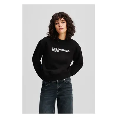 Mikina karl lagerfeld jeans klj reg essential logo sweat black