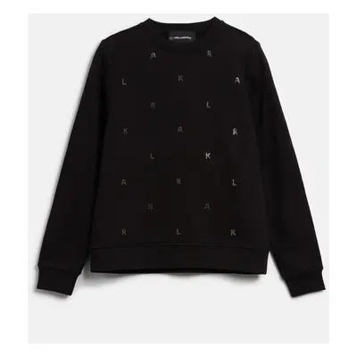 Mikina karl lagerfeld rhinestone karl sweatshirt black