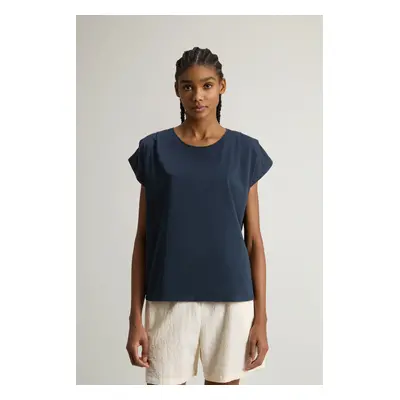 Tričko woolrich pleated t-shirt melton blue