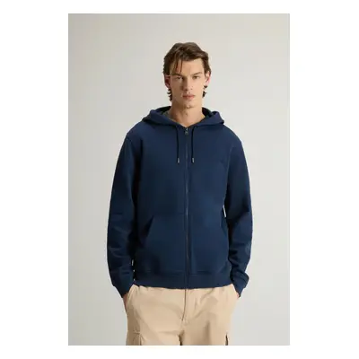 Mikina woolrich light fleece full-zip hoodie dream blue