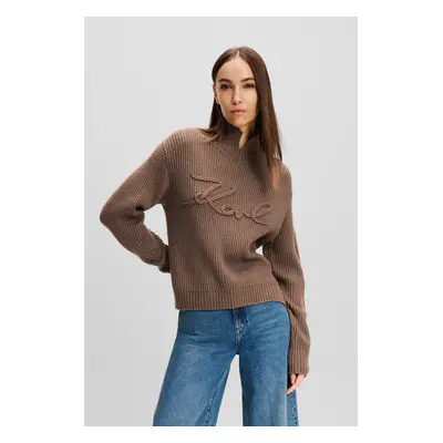 Rolák karl lagerfeld soutache signature chunky knit beige