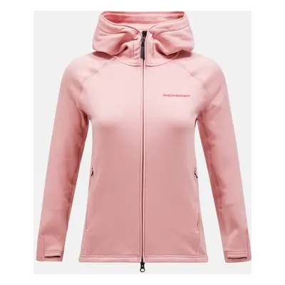 Mikina peak performance flo w chill light zip hood warm blush