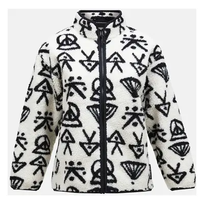 Mikina peak performance w graphic pile jacket offwhite