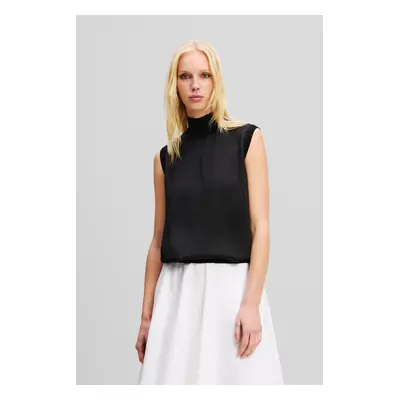 Vesta karl lagerfeld satin tank top black