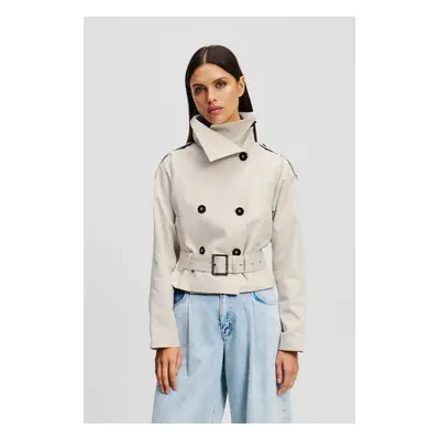 Bunda karl lagerfeld short twill cotton jacket cement