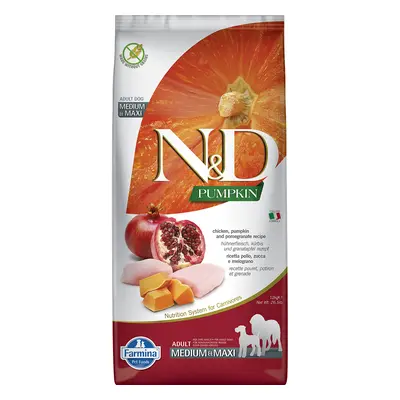 N&D Dog Adult Medium Maxi dýně, kuřecí maso a granátové jablíčko, 12 kg 12kg