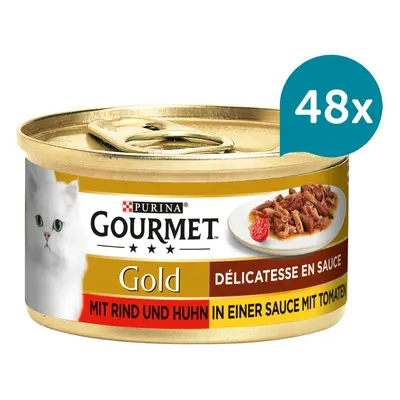 Gourmet Gold Délicatesse en Sauce hovězí a kuřecí 48 × 85 g