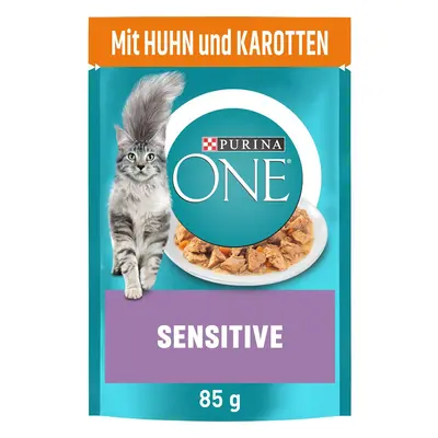 Purina ONE Sensitive s kuřecím masem a mrkví, 24 x 85 g