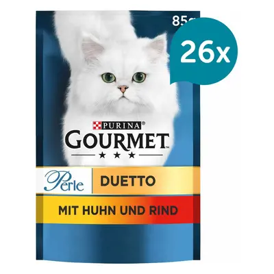 Gourmet Perle Duetto di Carne 26 × 85 g Kuřecí a hovězí