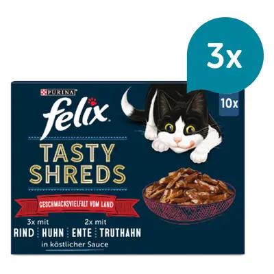 FELIX Tasty Shreds, výběr z venkova 30 × 80 g