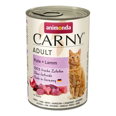 animonda Carny Adult krůtí + jehněčí maso 400g konzervy 6x400g