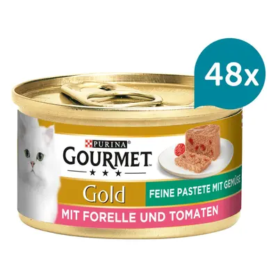 Gourmet Gold Jemná paštika pstruh s rajčaty 48 × 85 g