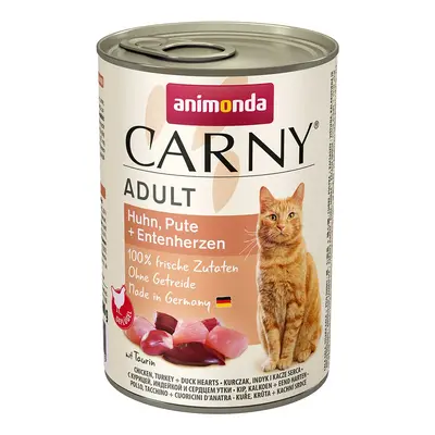 Animonda Carny Adult kuřecí a krůtí maso & kachní srdíčka 24x400g