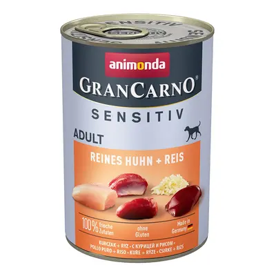 Animonda GranCarno Adult Sensitiv čisté kuřecí maso + rýže 24x400g