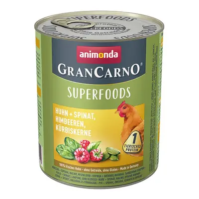 Animonda GranCarno KUŘE+ŠPENÁT, MALINY, DÝŇOVÁ SEMÍNKA 24x800g