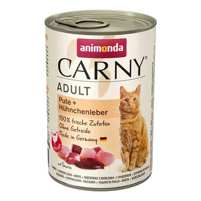 animonda Carny Adult krůtí maso + kuřecí játra maso 400g konzervy 6x400g