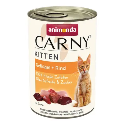 animonda Carny Kitten drůbeží + hovězí maso 24× 400 g