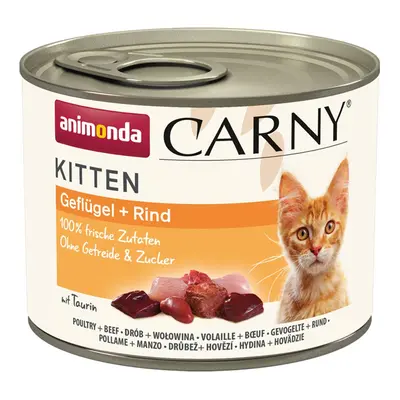 animonda Carny Kitten drůbeží + hovězí maso 24 × 200 g