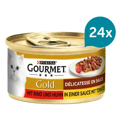 Gourmet Gold Délicatesse en Sauce hovězí a kuřecí 24 × 85 g