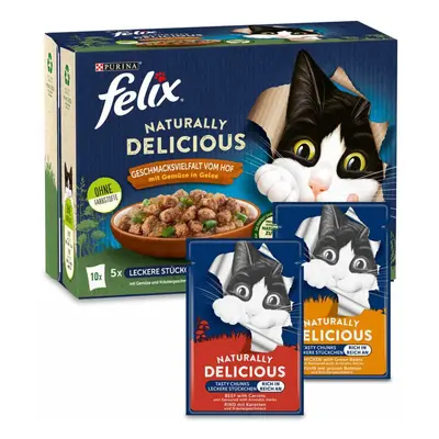 FELIX Naturally Delicious rozmanitost ze statku 10 × 80 g