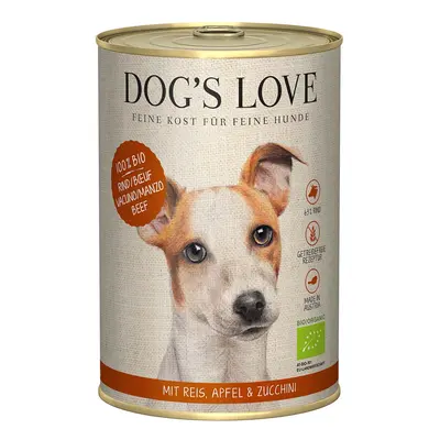 Dog's Love Bio hovězí maso s rýží, jablkem a cuketou 12x400g