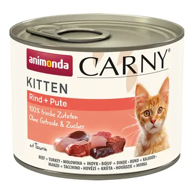 animonda Carny Kitten hovězí + krůtí maso 24 × 200 g