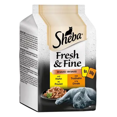 Sheba Fresh & Fine v omáčce kuře a krocan 6× 50 g