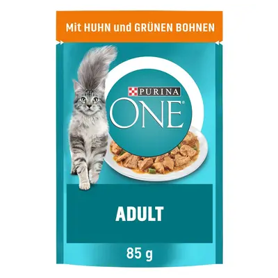 Purina ONE Adult s kuřecím masem a zelenými fazolemi, 24 x 85 g