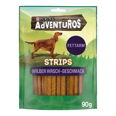 Purina AdVENTuROS Strips, nízkotučné pamlsky pro psy s jelení příchutí 3 × 90 g