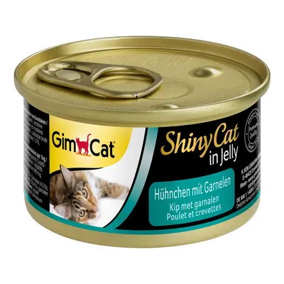 GimCat ShinyCat v želé, 24 x 70 g Kuře s krevetami