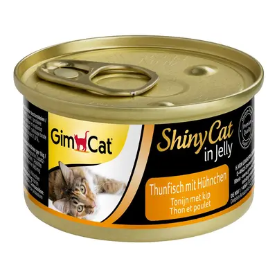 GimCat ShinyCat tuňák s kuřecím masem v želé 24 × 70 g