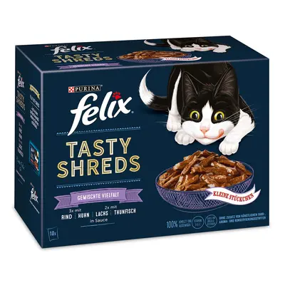 FELIX Tasty Shreds různé druhy 10 × 80 g