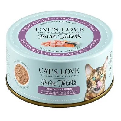 Cat's Love Pure Filets kuře a losos 6× 100 g