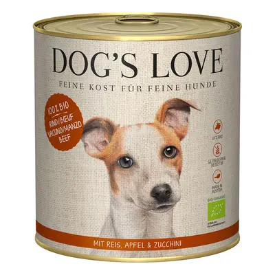 Dog's Love Bio hovězí maso s rýží, jablkem a cuketou 6 × 800 g