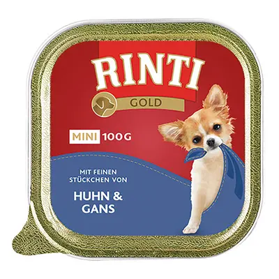 Rinti Gold Mini s jemnými kousky kuřecího masa a husy 16 × 100 g