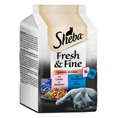 Sheba Fresh & Fine v omáčce s lososem a tuňákem 36 × 50 g