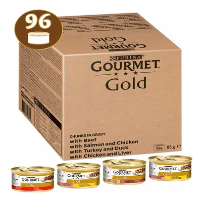 GOURMET Gold Zarte Häppchen v omáčce, kombinované balení, 96 × 85 g