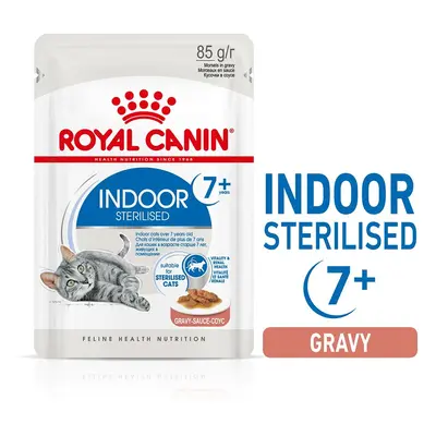 ROYAL CANIN INDOOR 7+ Sterilised v omáčce, kapsičky pro domácí kočky od 7 let 48 × 85 g