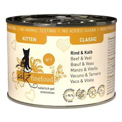 catz finefood Kitten No. 7 hovězí a telecí maso 6× 200 g