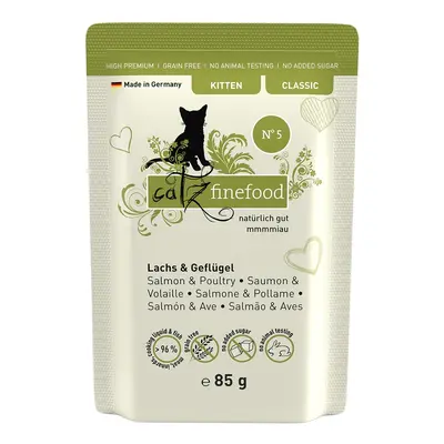 catz finefood Kitten No.05 losos & drůbeží maso 16 × 85 g