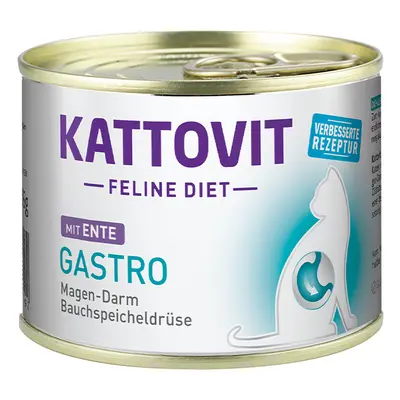 Kattovit Feline Diet Gastro, Kachna 12 × 185 g