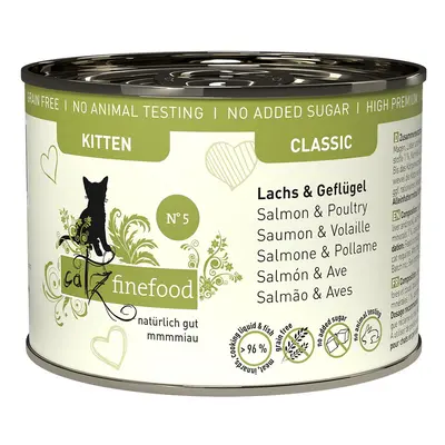 catz finefood Kitten No. 5 losos a drůbeží 6× 200 g