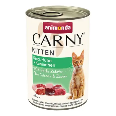 Animonda Carny Kitten hovězí, kuřecí a králičí maso 24× 400 g