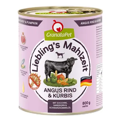 GranataPet Liebling's Mahlzeit hovězí z plemene Angus a dýně, cuketa, rakytník, olej z černého k